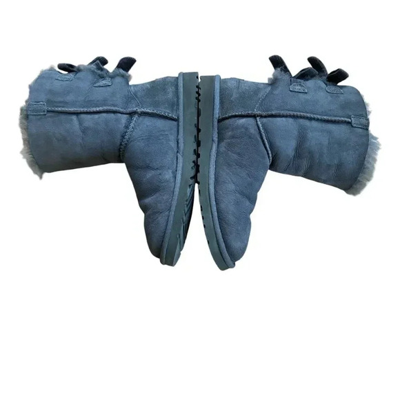 Ugg Grey Women’s Bailey Bow II Grey Boots Ankle Booties Snow Size 5 - Picture 6 of 9